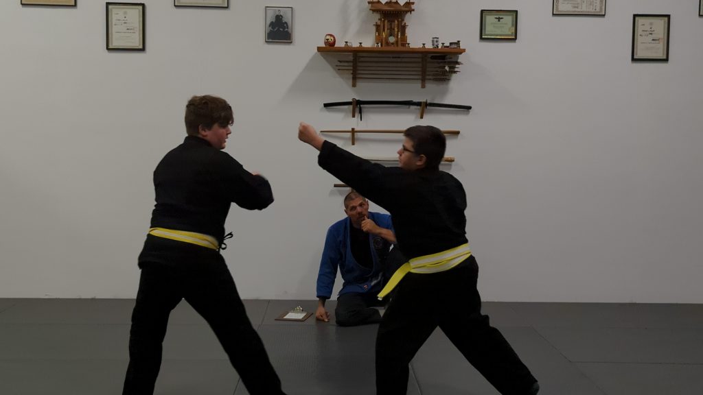 Student punching at Shin Gan Dojo Urban Defense Academy
