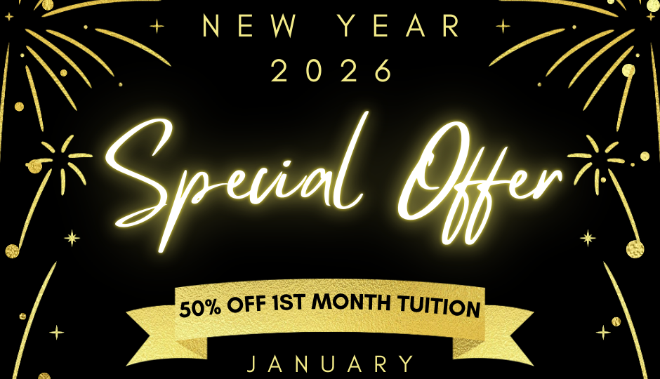 Special offer to sign up for martial arts lessons half off first month tuition in January 2026