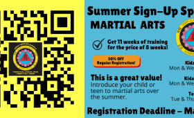 2026 Summer Sign-Up Special for martial arts for kids and teenagers at Shin Gan Dojo in Liberty Hill, TX 78642